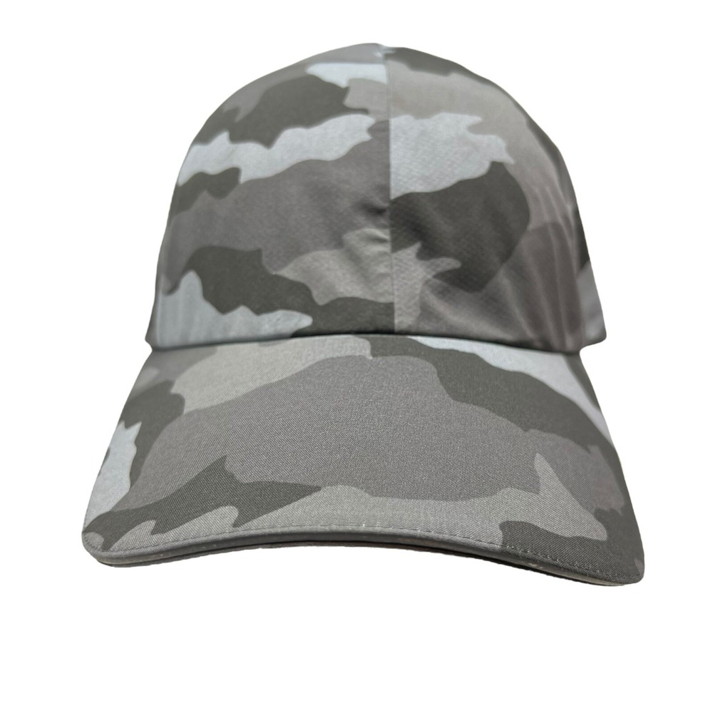 Lululemon Men's O/S Fast & Free Run Hat Gray Camo Strapback Cap Athletic H3RG